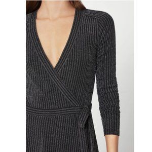 RIB KNIT WRAP DRESS - BCBGMAXAZRIA